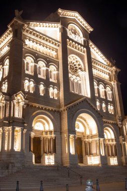 Monako-Ville, Monako, 21 Nisan 2023 Saint Nicholas Cathedra manzarası.