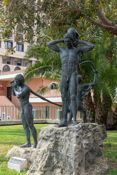 stock image Fontvieille, Monaco, April 20th 2023:- A piece of public art sculpture located in the Fontvieille ward of Monaco. Fontvieille is made up from reclaimed land.