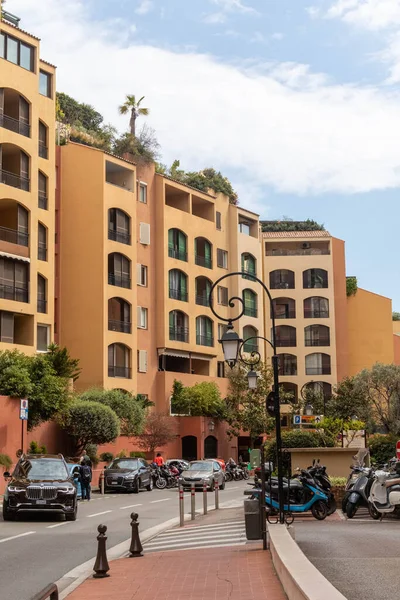 stock image Fontvieille, Monaco, April 20th 2023:- Residential buildings in the Fontvieille ward of Monaco. Fontvieille is built entirely on reclaimed land 