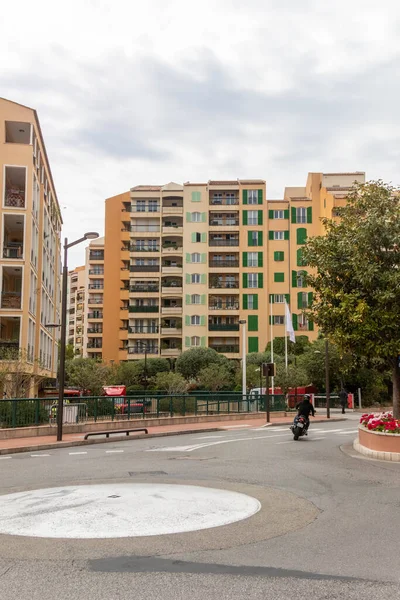 stock image Fontvieille, Monaco, April 21st 2023:- Residential buildings in the Fontvieille ward of Monaco. Fontvieille is built entirely on reclaimed land 