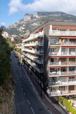 Monako-Ville, Monako, 20 Nisan 2023 Monako-Ville 'den alınan binaların manzarası.