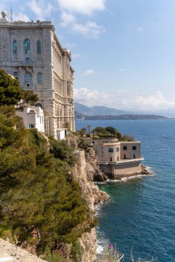 Monaco-Ville, Monaco, April 20tht 2023:- A view of The Oceanographic Museum in  Monaco-Ville, established in 1910 by Prince Albert the First. clipart