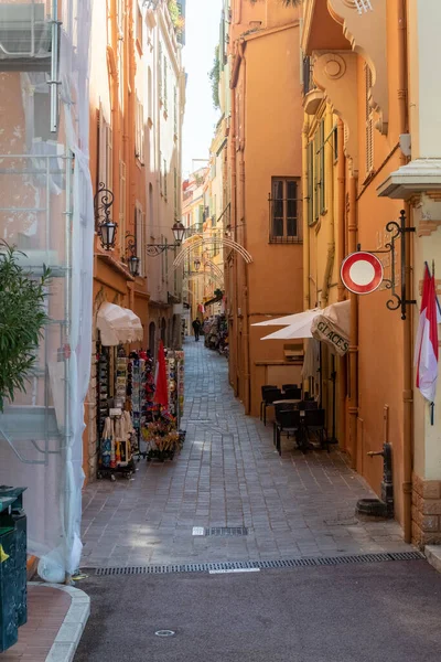 stock image Monaco-Ville, Monaco, April 20th 2023:- A view of the narrow streets in Monaco-Ville, the old town of the Principality of Monaco