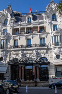 Monte Carlo, Monako, 21 Nisan 2023 Monaco, Monte Carlo Oteli manzaralı.