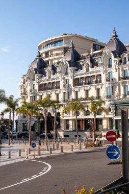 Monte Carlo, Monako, 21 Nisan 2023 Monaco, Monte Carlo Oteli manzaralı.