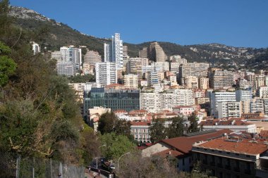 Monako-Ville, Monako, 20 Nisan 2023 Monako-Ville 'deki La Condamine koğuşunun manzarası.