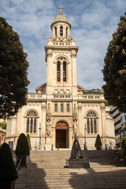 Monako, Monako, 22 Nisan 2023 St. Charles Kilisesi 8. Cadde 'de. Saint-Charles, Monako