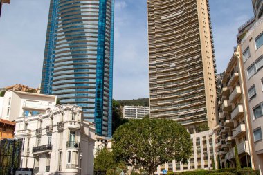 Monako, Monako, 22 Nisan 2023 Monako Prensliği 'ndeki konut manzarası.