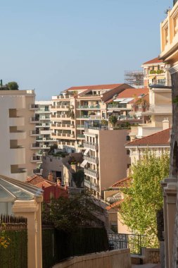 Monako, Monaco, 20 Nisan 2023 Monako Prensliği 'nin sokak seviyesini gösteren bir manzara.