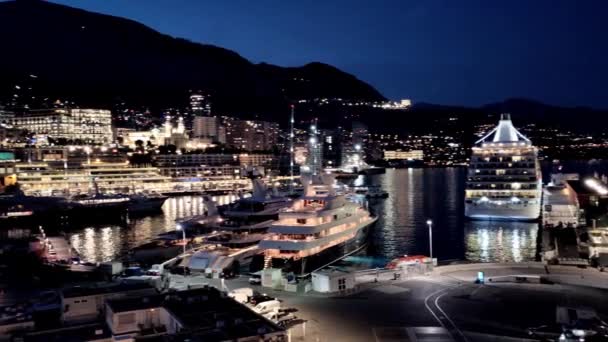 Monaco Monaco Aprilie 2023 Monaco Văzut Monaco Ville Noaptea — Videoclip de stoc