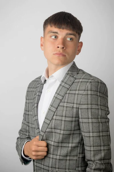 Young Entrepreneur Wearing Suit Jacket Open Neck Shirt Tie — Stock Photo, Image
