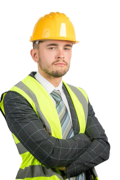 Takım Elbiseli Bir Adamının Portresi Yüksek Çözünürlüklü Yelek Şapka — Stok fotoğraf