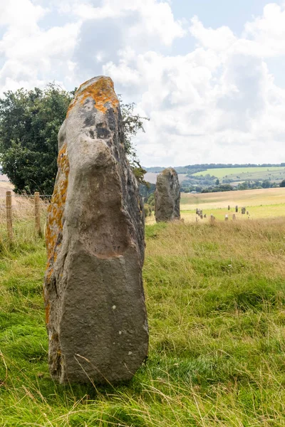 Stones West Kennet Avenue Parallel Line Standing Stones Leading Out — Stock Photo, Image