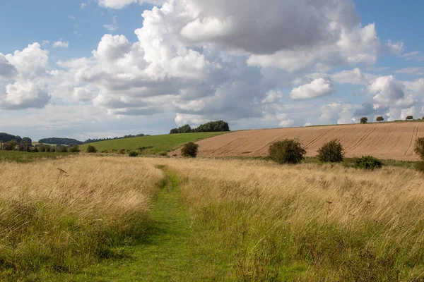 Ett Fält Med Offentlig Plats Nära Världsarvet Avebury Wiltshire Storbritannien — Stockfoto