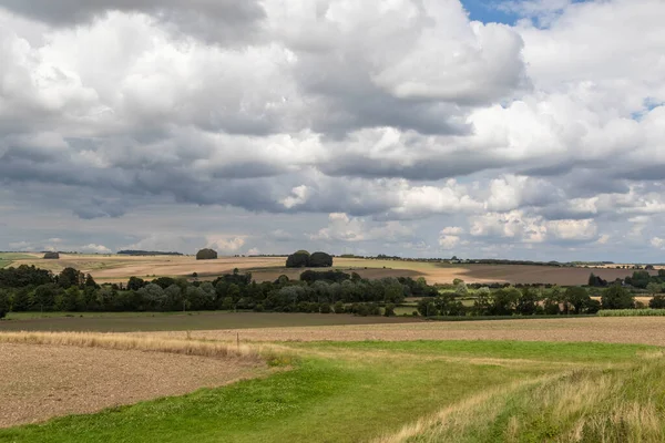 Plöjade Jordbruksfält Färdiga För Sådd Wiltshire Förenade Kungariket — Stockfoto
