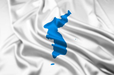 The Flag of Korean Unity with a Ripple Effect clipart