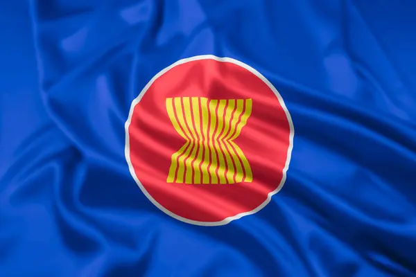 The Flag of The Association of South East Asian Nations with a Ripple Effect