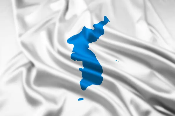 The Flag of Korean Unity with a Ripple Effect