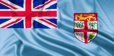 Fiji Cumhuriyeti Bayrağı Dalgalanma Efekti