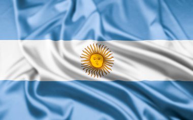 Arjantin Cumhuriyeti Bayrağı Dalgalanma Efektiyle