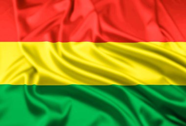 Çokuluslu Boliva Devleti Bayrağı Dalgalanma Efektiyle