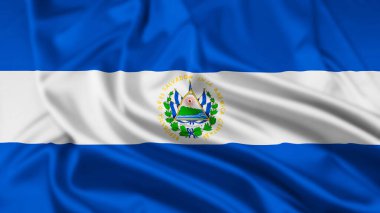 El Salvador Cumhuriyeti Bayrağı Dalgalanma Efektiyle
