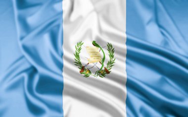 Guatemala Cumhuriyeti Bayrağı Dalgalanma Efektiyle