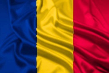 Çad Cumhuriyeti Bayrağı Dalgalanma Efekti