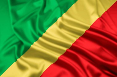 Kongo Cumhuriyeti Bayrağı Dalgalanma Efektiyle