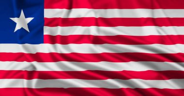 Liberya Cumhuriyeti Bayrağı Dalgalanma Efektiyle