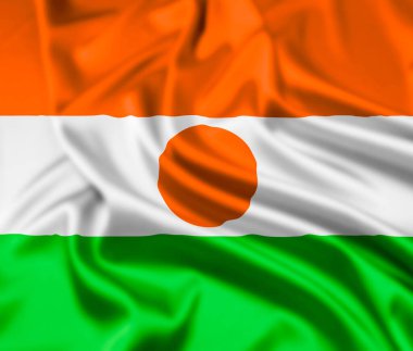 Nijer Cumhuriyeti Bayrağı Dalgalanma Efektiyle