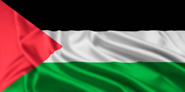 The Flag of The State of Palestine, a non United Nations Member under Israeli occupation, with a Ripple Effect clipart