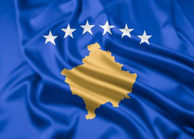 The Flag of The Republic of  Kosovo, a non United Nations Member claimed by Serbia, with a Ripple Effect clipart
