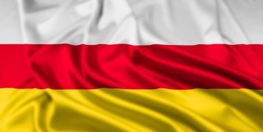 Gürcistan 'ın iddia ettiği Birleşmiş Milletler üyesi olmayan Güney Osetya Cumhuriyeti Bayrağı