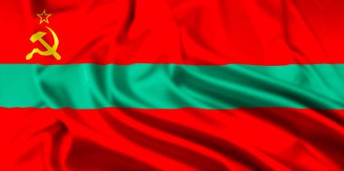 The Flag of The Pridnestrovian Moldavian Republic or Transnistria,  a non United Nations Member, claimed by Moldova,, with a Ripple Effect clipart