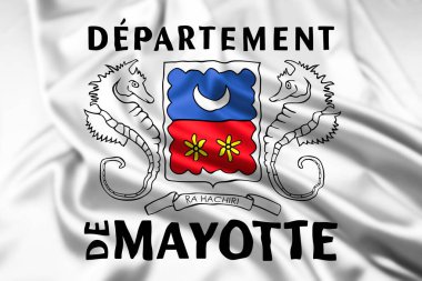 The Unofficial Flag of Mayotte, an Overseas Departnemnt of France,  with a Ripple Effect clipart