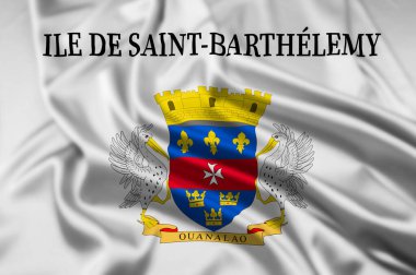The Unofficial Flag of Saint Barthelemy. an Overseas Collectivity of France,  with a Ripple Effect clipart