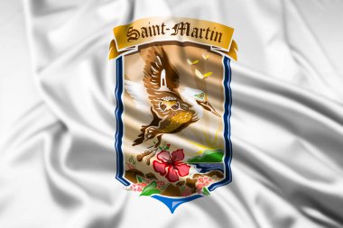 The Unofficial Flag of Saint Martin an Overseas Collectivity of France,  with a Ripple Effect clipart
