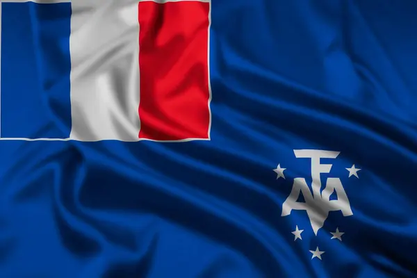 Flag French Southern Antarctic Lands Overseas Territory France Ripple Effect — Stock Photo, Image