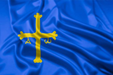 İspanya 'nın özerk toplumlarından biri olan Asturias Bayrağı dalgalanma etkisine sahiptir.
