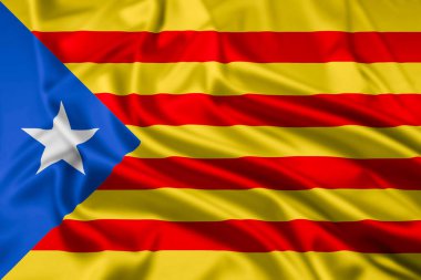 Estelada Bayrağı. Katalonya 'nın bağımsızlığı için, İspanya' nın özerk toplumlarından birinin, dalgalanma etkisi ile