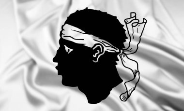 Fransız Korsika ya da Corse Bölgesi bayrağı dalgalanan bir etkiye sahiptir..