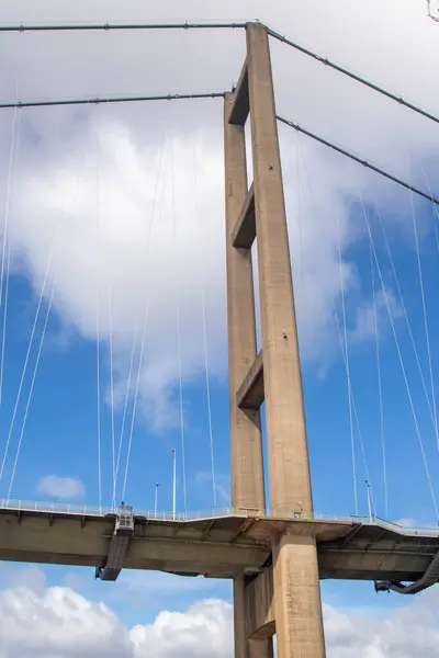 stock image The Humber Bridge across the River Humber Fron East Riding of Yorkshire to Lincolnshire