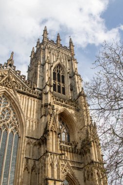York, Birleşik Krallık, 13 Nisan 2024: York, Yorkshire, Kuzey İngiltere 'deki York Minster manzarası