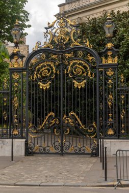 Paris, France, 17th April 2024:- A view of Metal Gates along the Champs-Elysee clipart