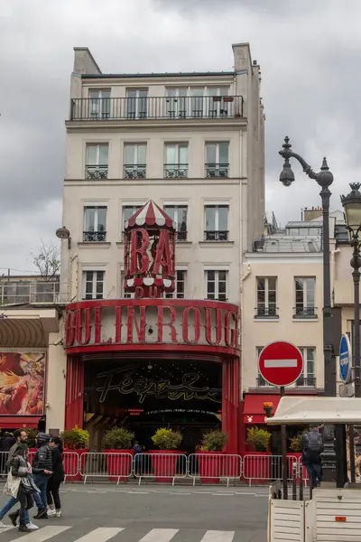 Stock image Paris, France, Apirl 20th 2024:- A view of the Moulin Rouge a Famous Cabaret located in the Pigalle area of Paris on the Place Blanche