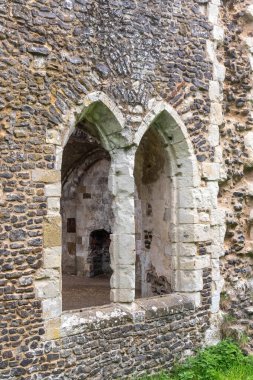 Arched windows in part of the Ruins of Waverley Abbey, located near Farnham, Surrey UK. This was the first Cistercian Abbey in England clipart