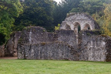 Waverley Abbey harabeleri, Farnham, Surrey UK yakınlarında. Bu İngiltere 'deki ilk manastır kilisesiydi.