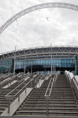 Londra, Birleşik Krallık, 7 Ağustos 2024: Wembley Stadyumu 'nun dış görünüşü, İngiltere Futbol Takımı' nın anavatanı.