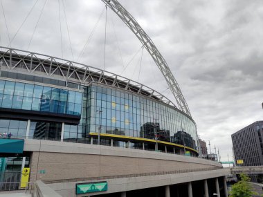 Londra, Birleşik Krallık, 7 Ağustos 2024: Wembley Stadyumu 'nun dış görünüşü, İngiltere Futbol Takımı' nın anavatanı.